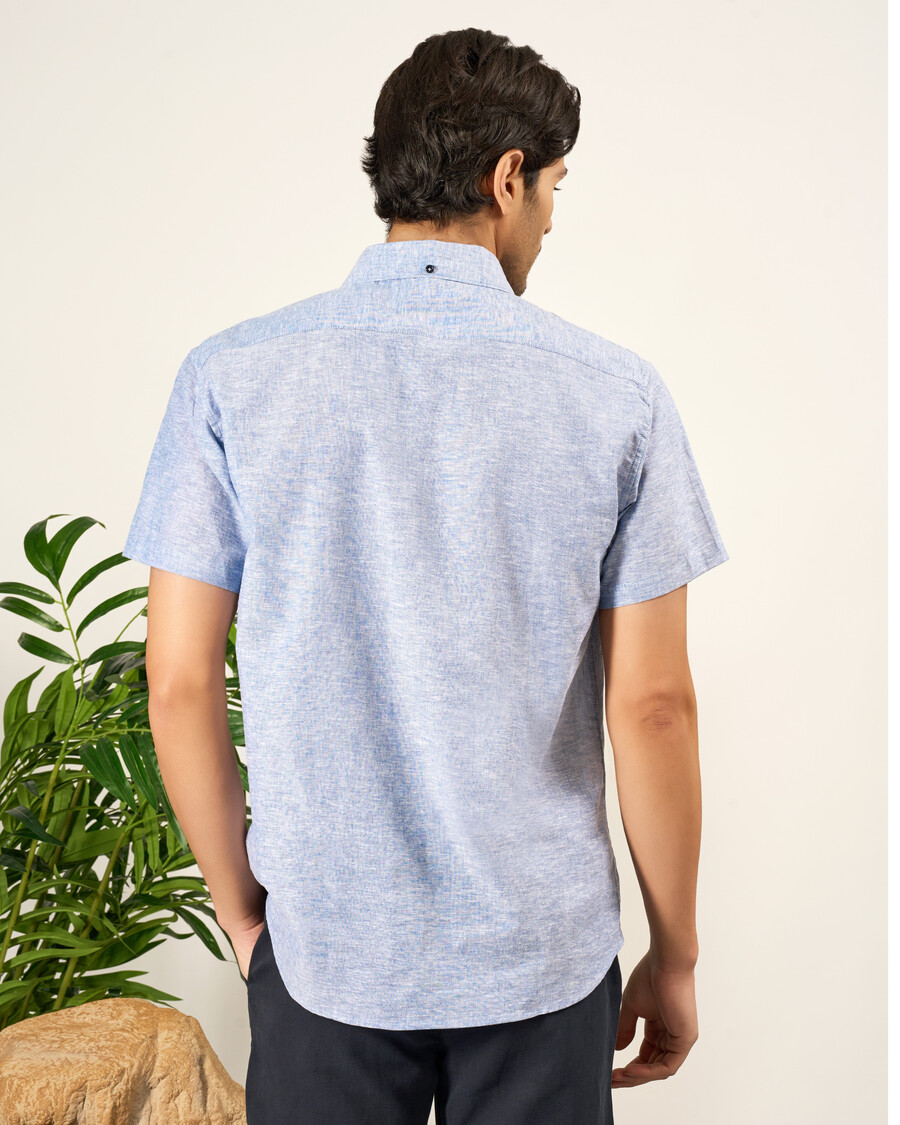 chemise en coton et lin coupe standard