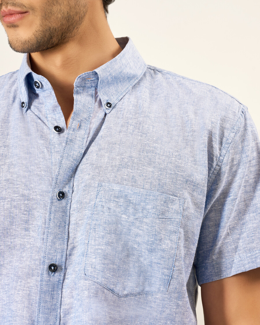 chemise en coton et lin coupe standard
