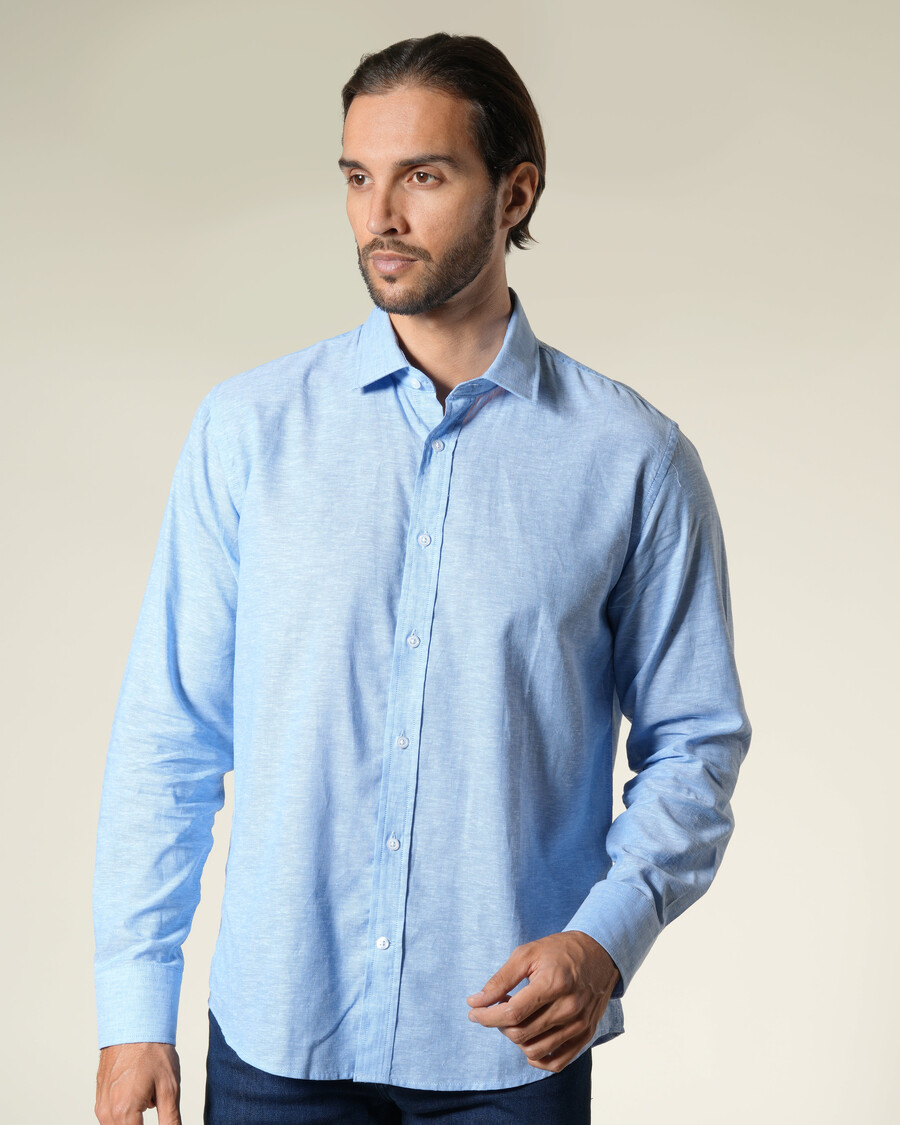 chemise unie à manches longues