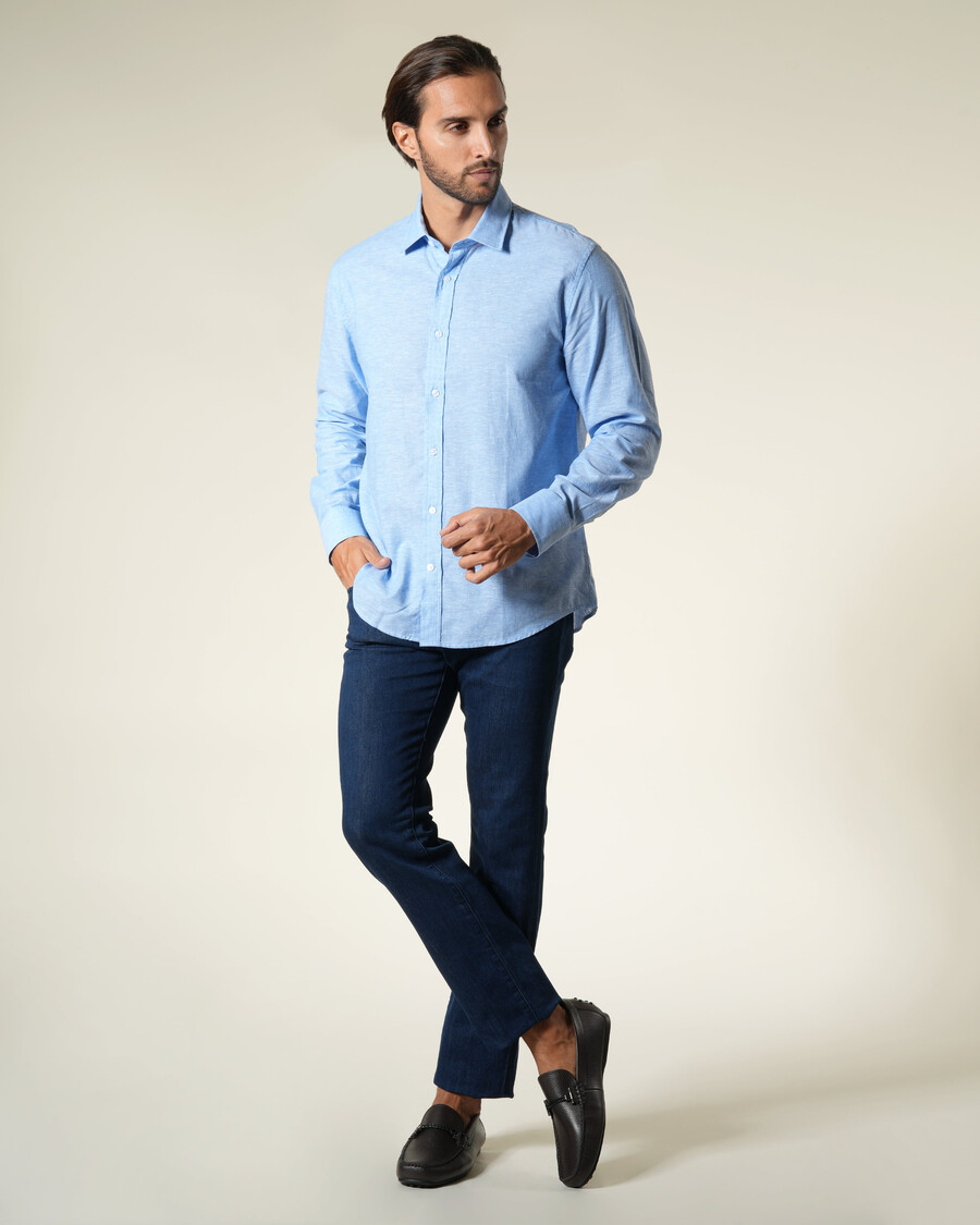 chemise unie à manches longues