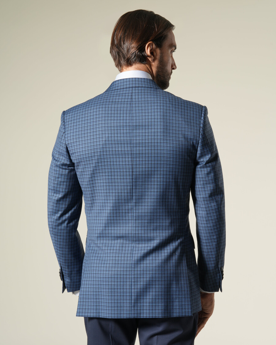 veste de costume croisée à carreaux