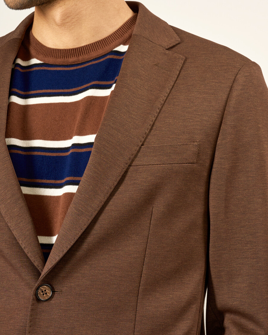 costume en maille marron slim fit