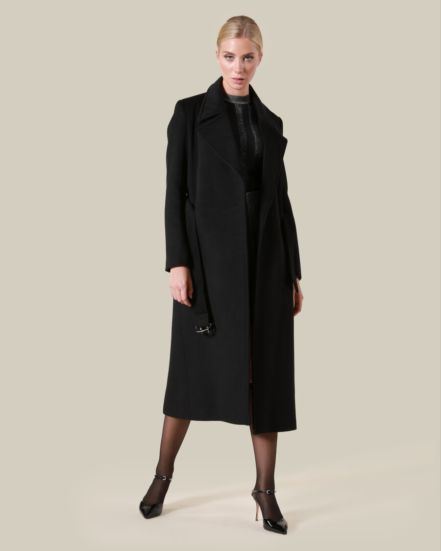 manteau mi-long ceinturé