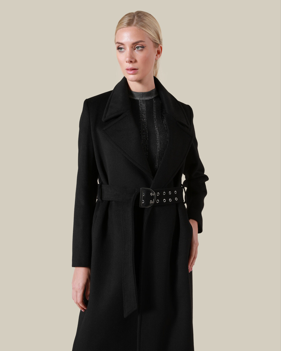 manteau mi-long ceinturé