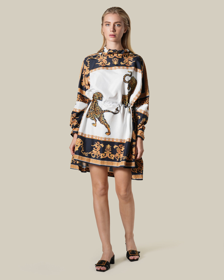 imperméable à capuche imprimé léopard baroque
