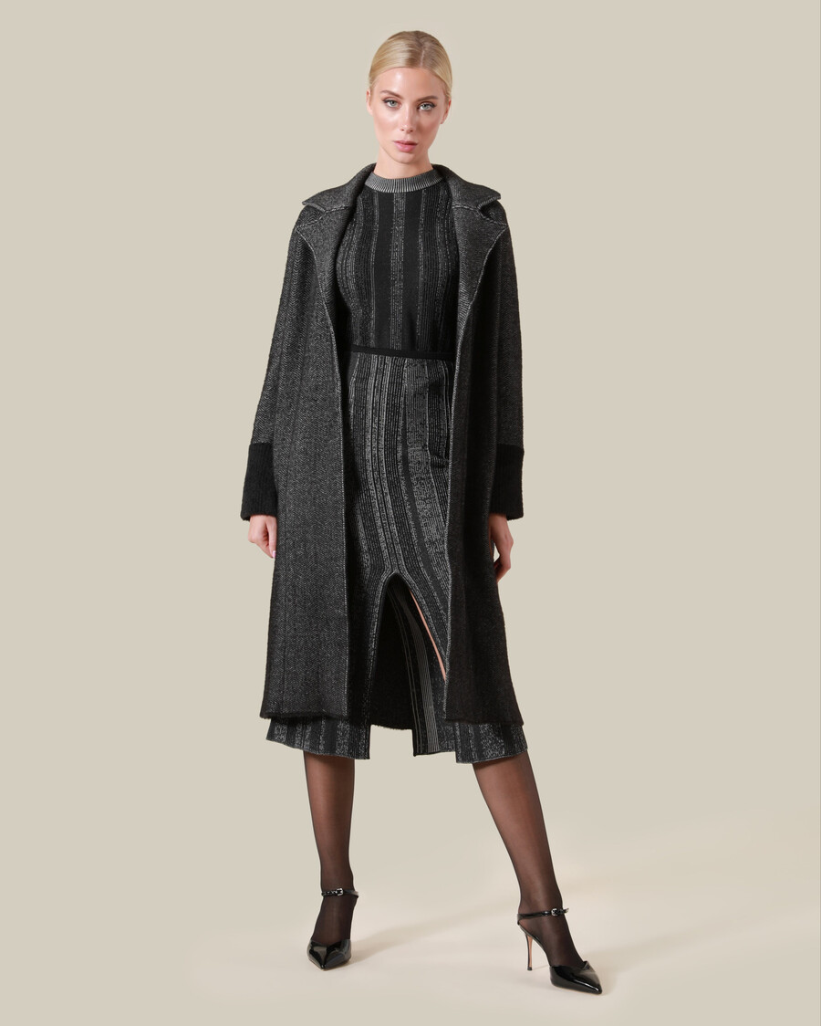manteau cache-cœur à chevrons