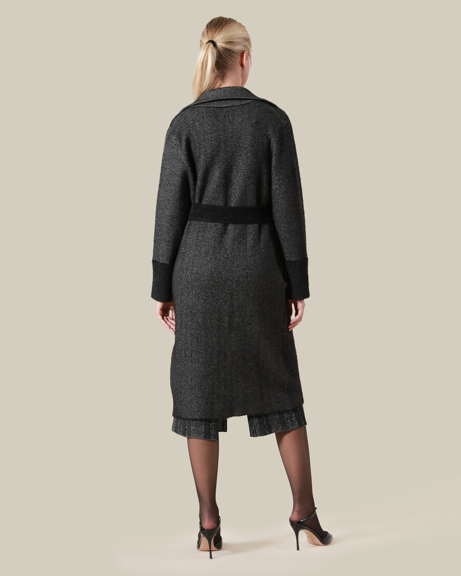 manteau cache-cœur à chevrons