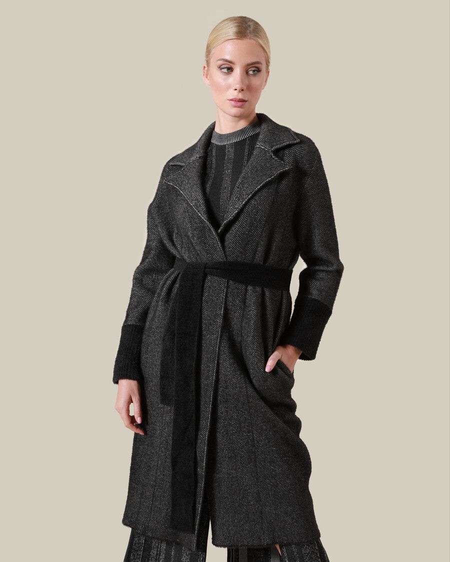 manteau cache-cœur à chevrons