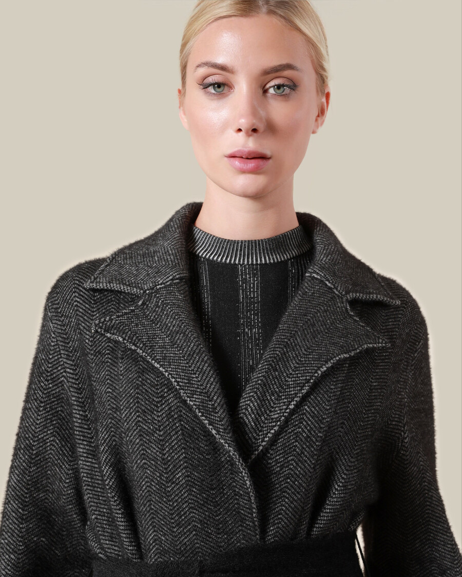 manteau cache-cœur à chevrons