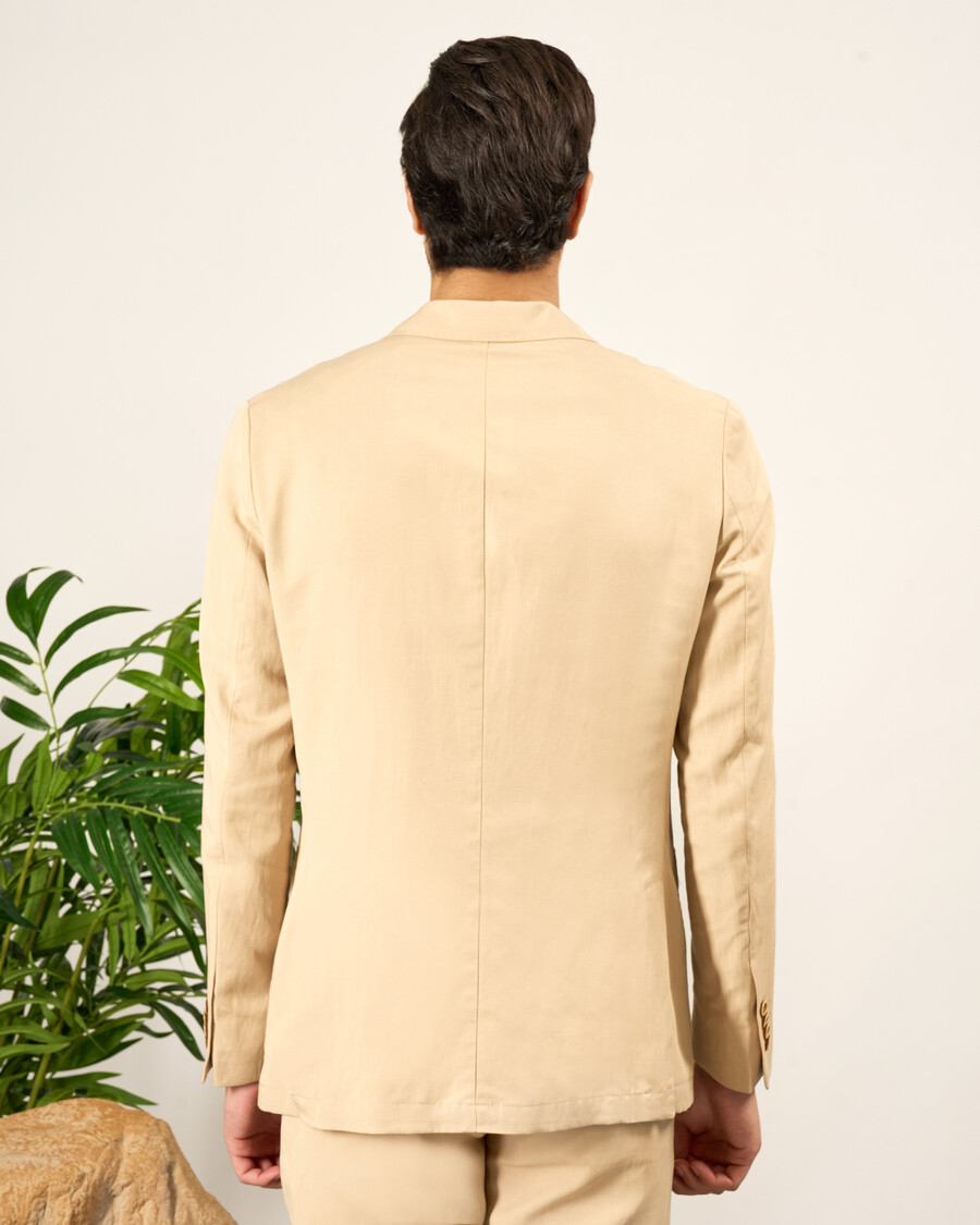 veste de sport beige en lin mélangé