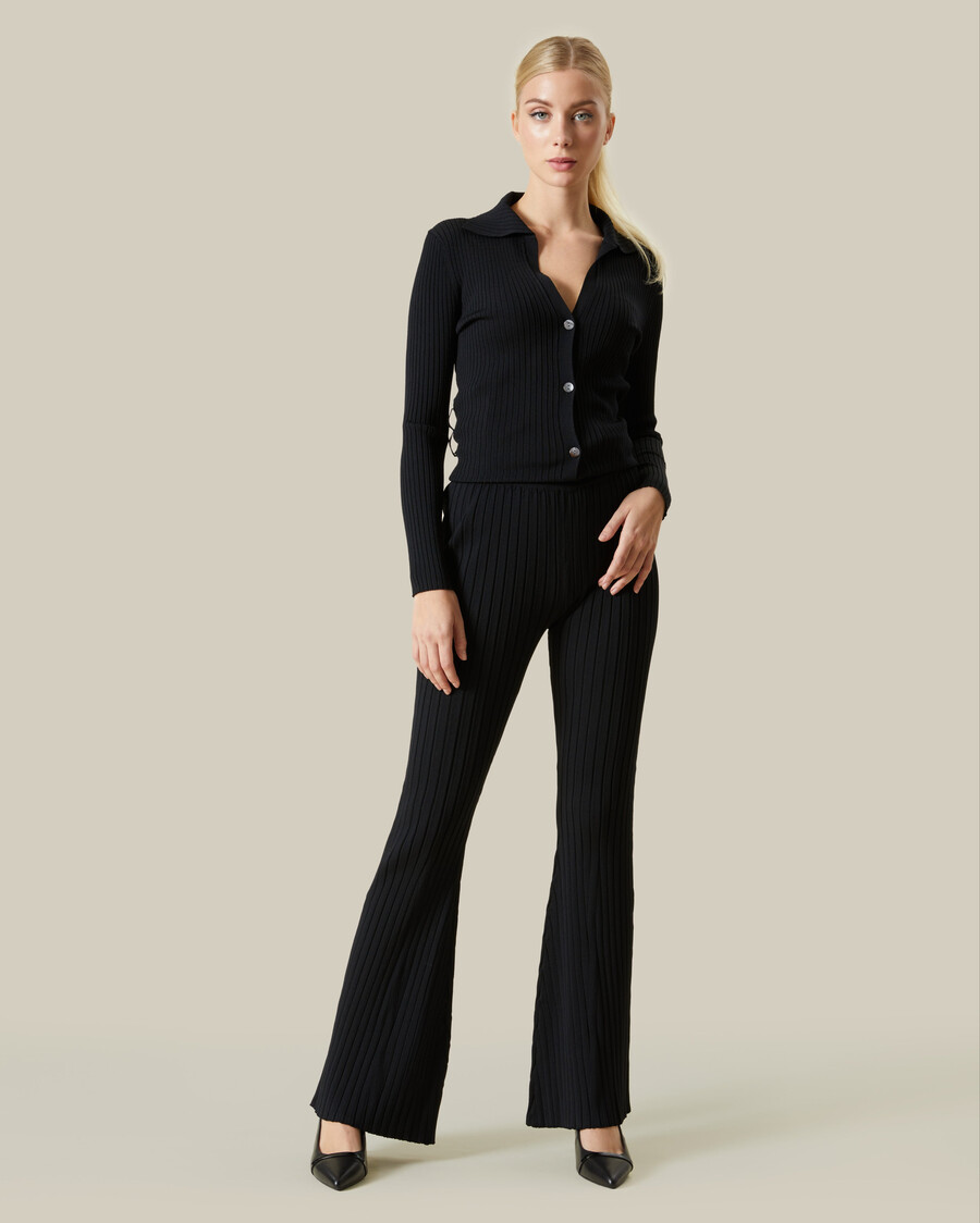 pantalon bootcut côtelé