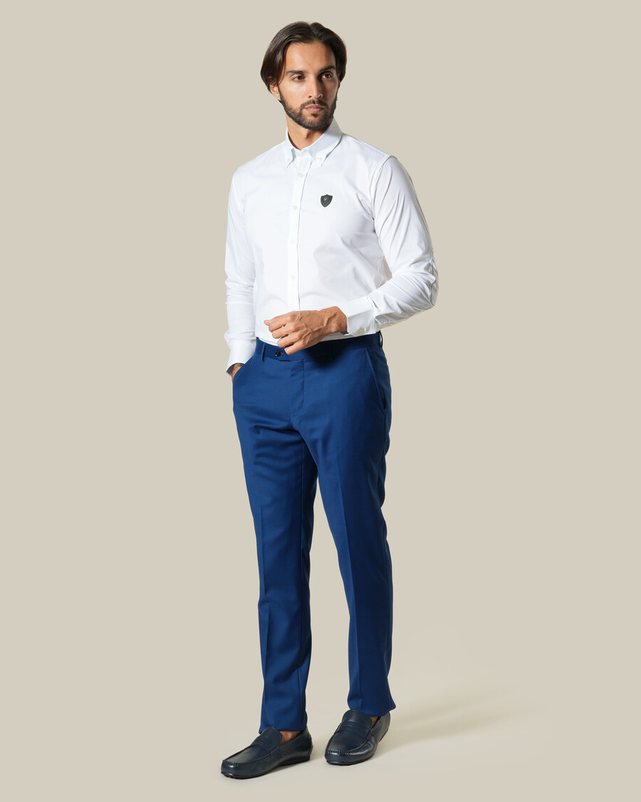 pantalon de costume bleu marine coupe slim