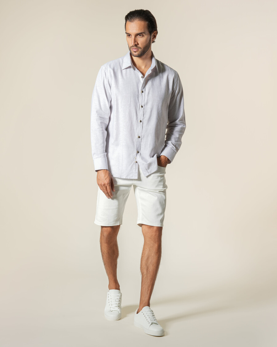 bermuda en jean à empiècements métalliques