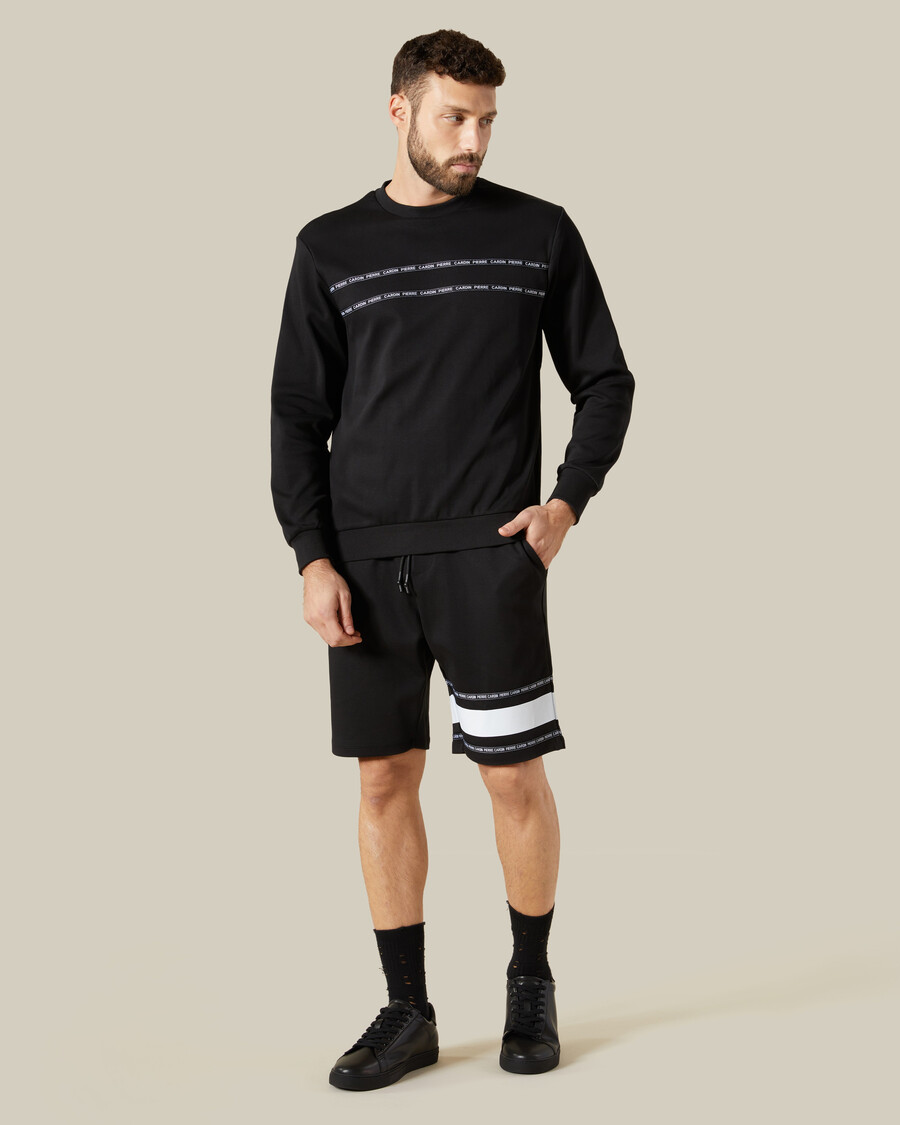 short de survêtement de marque à bandes