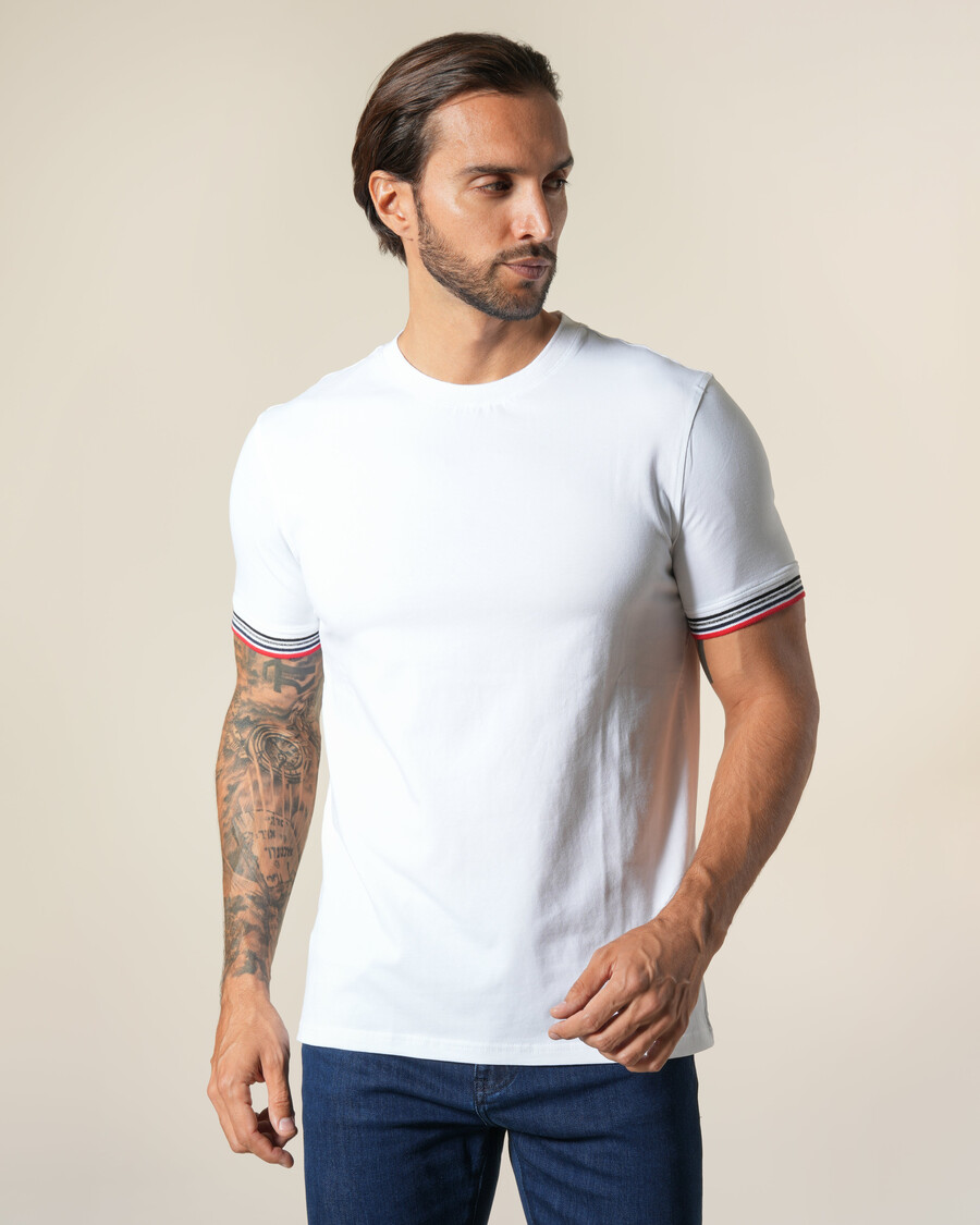 t-shirt classique à rayures côtelées