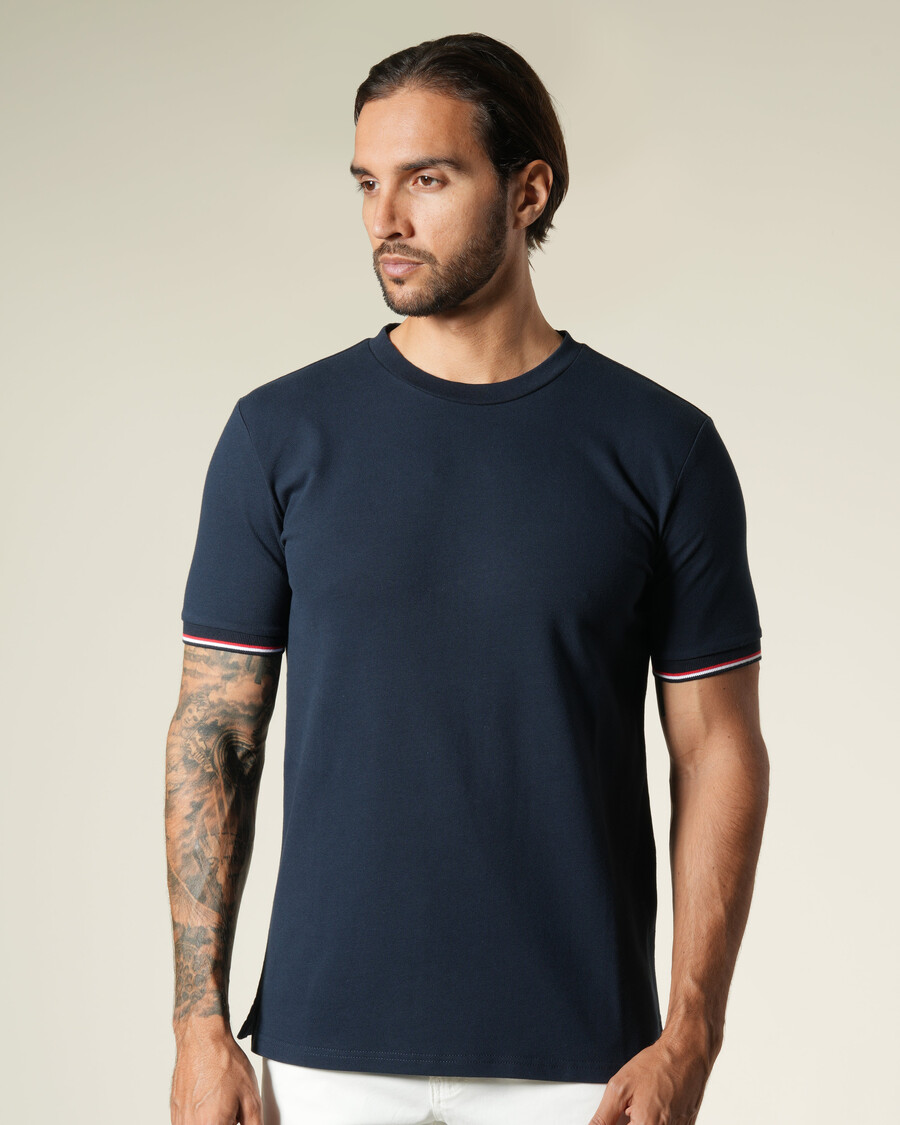 t-shirt à poignets rayés