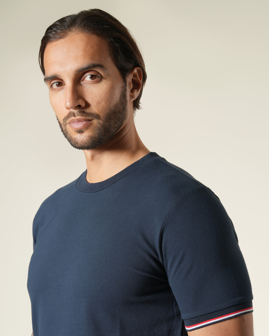 t-shirt à poignets rayés