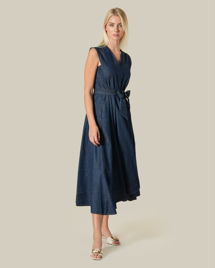 robe sans manches en chambray