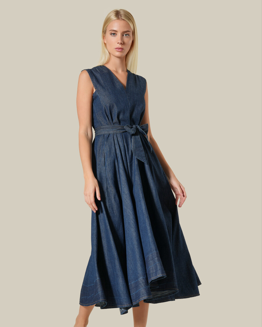 robe sans manches en chambray