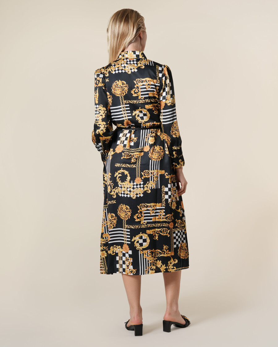 robe midi à imprimé géométrique baroque