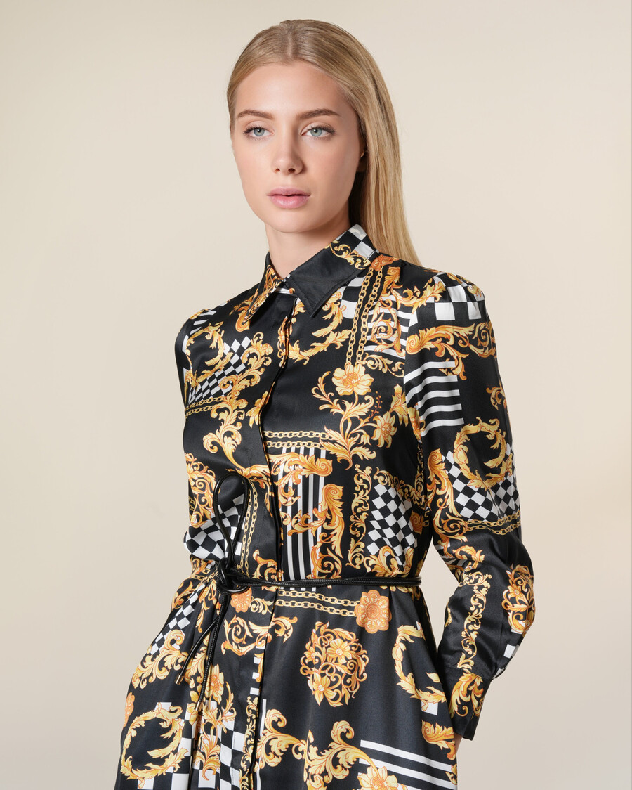 robe midi à imprimé géométrique baroque