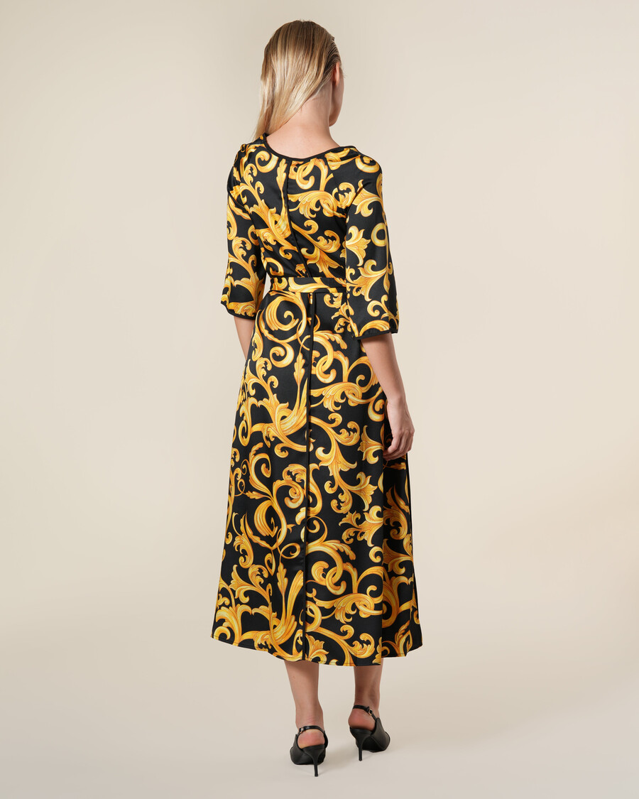 robe midi à imprimé baroque classique