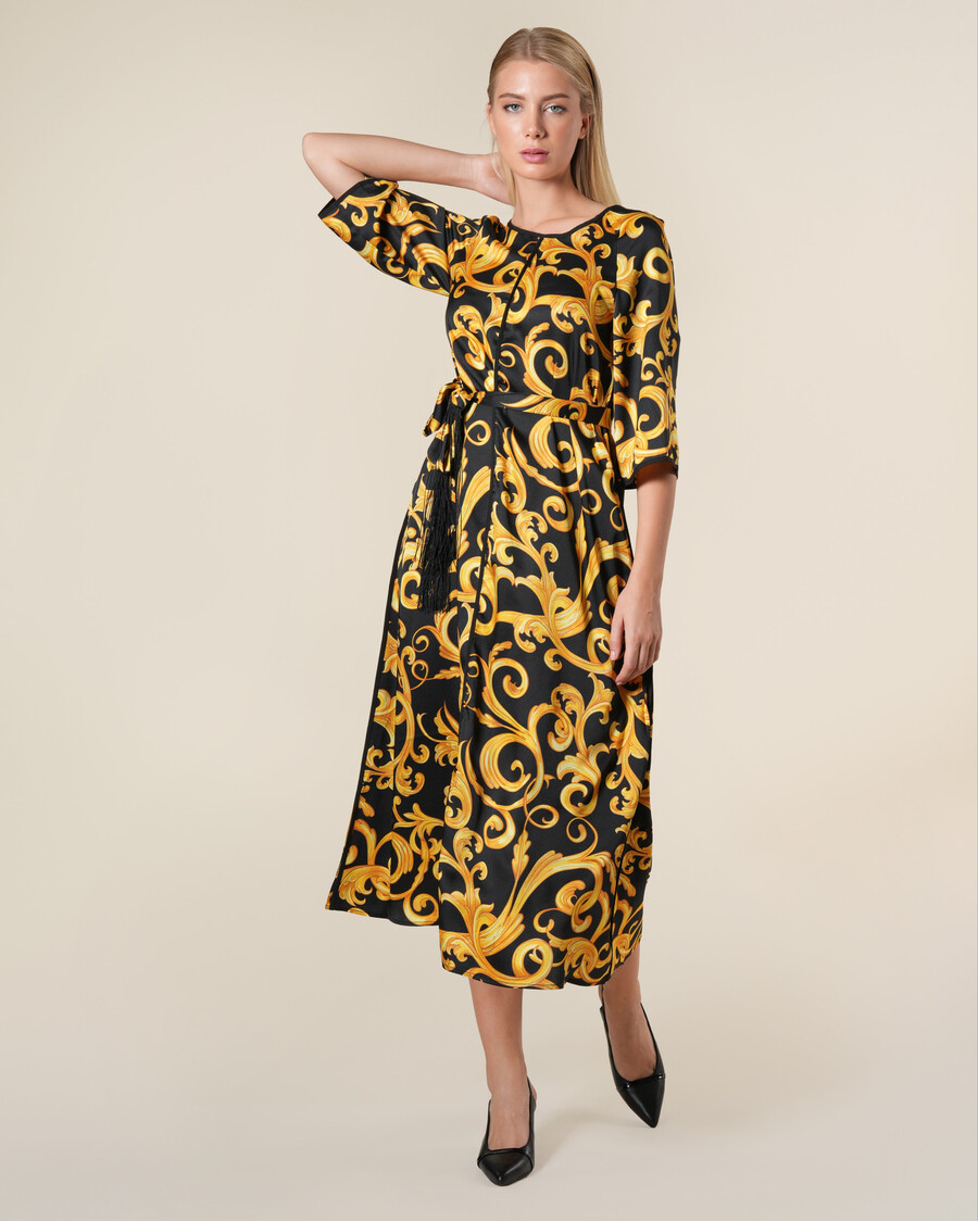 robe midi à imprimé baroque classique