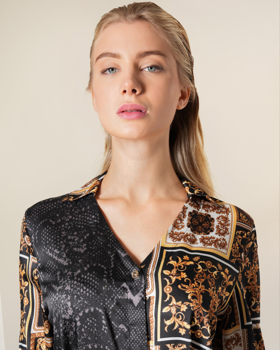 robe mini imprimée serpent et baroque