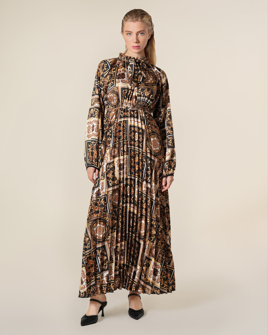 robe longue à imprimé patchwork baroque et à nouer soi-même