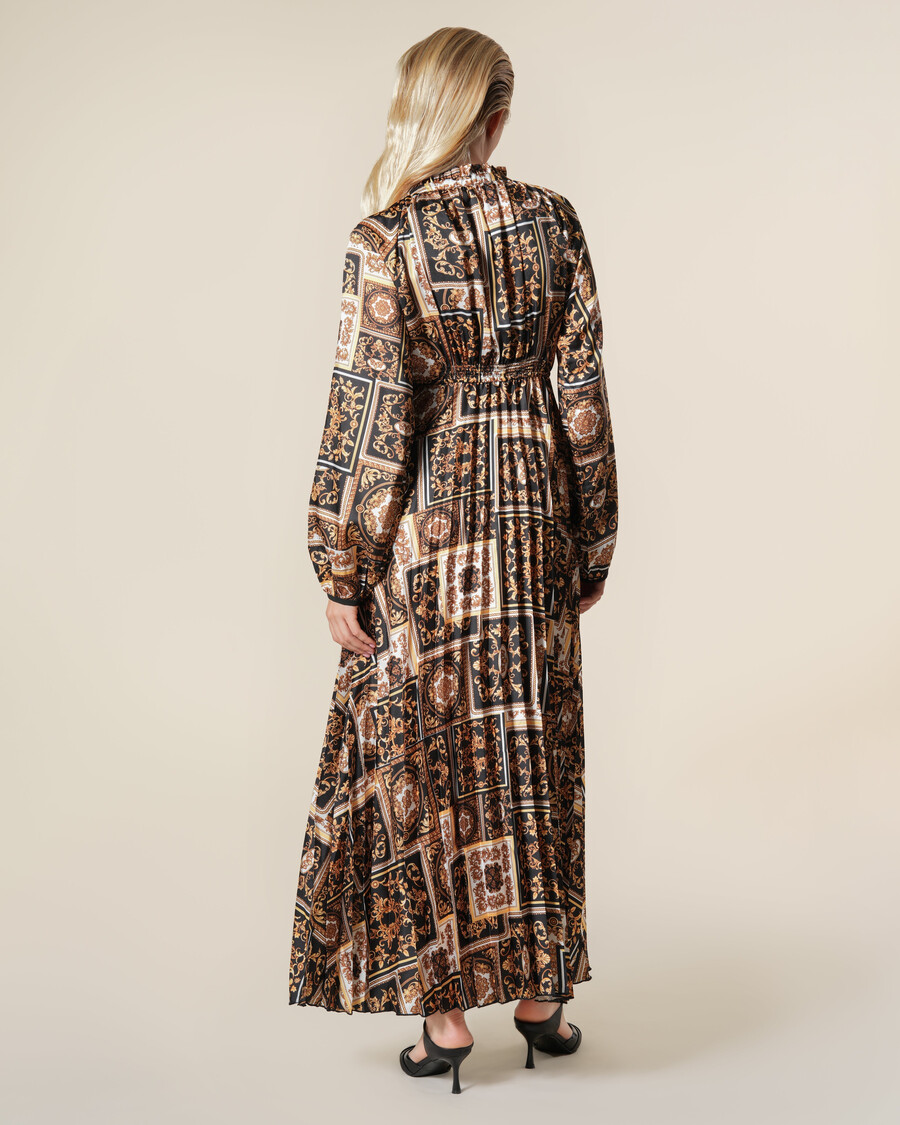 robe longue à imprimé patchwork baroque et à nouer soi-même