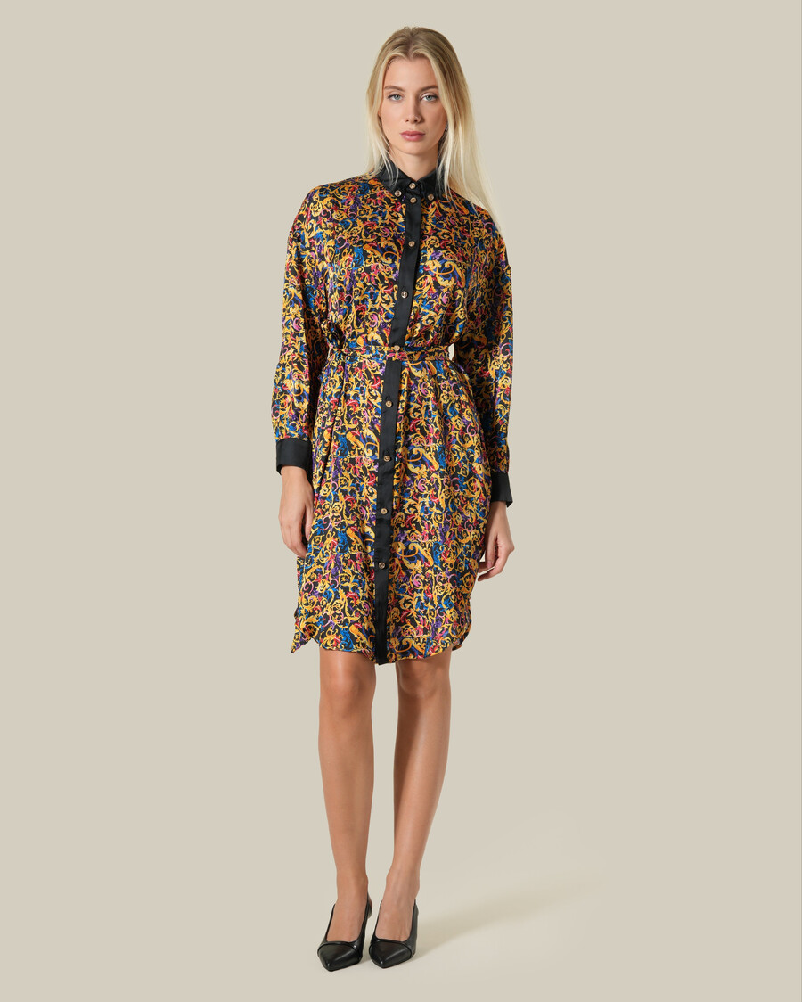 robe-chemise imprimée baroque multicolore