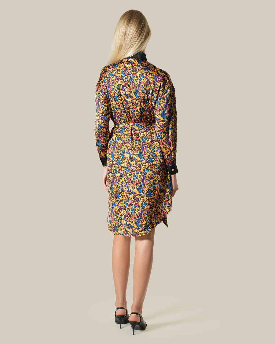 robe-chemise imprimée baroque multicolore