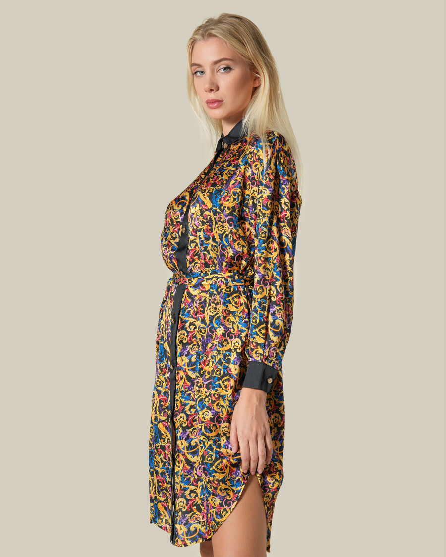 robe-chemise imprimée baroque multicolore