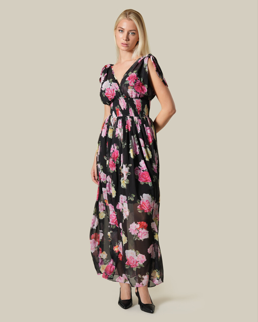 robe longue à effet floral transparent