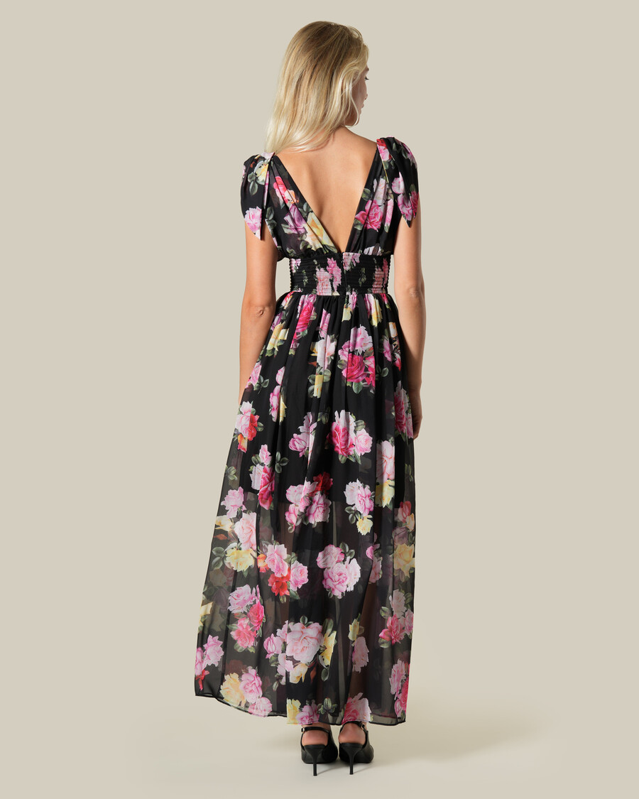 robe longue à effet floral transparent