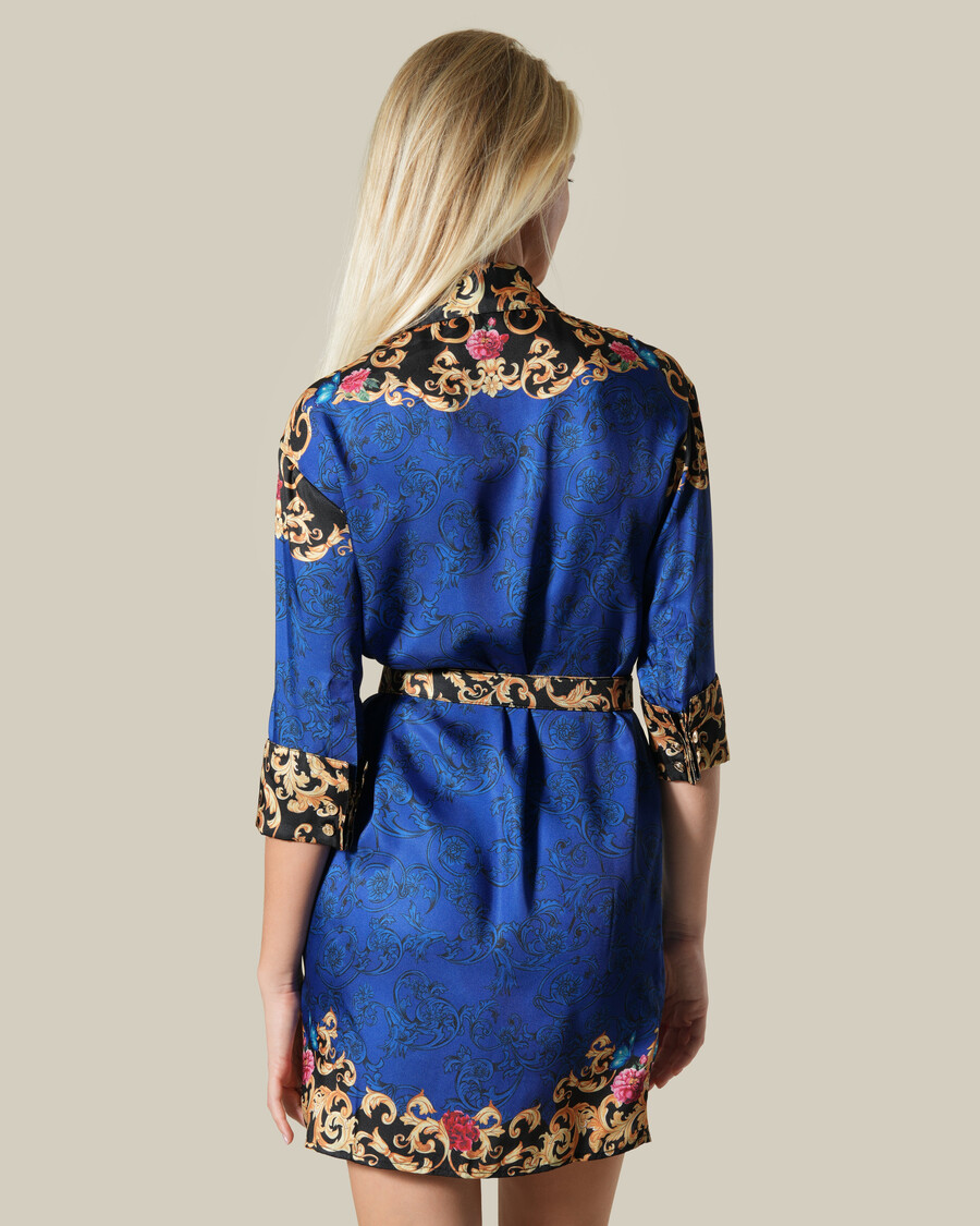 robe imprimée à motifs floraux baroques