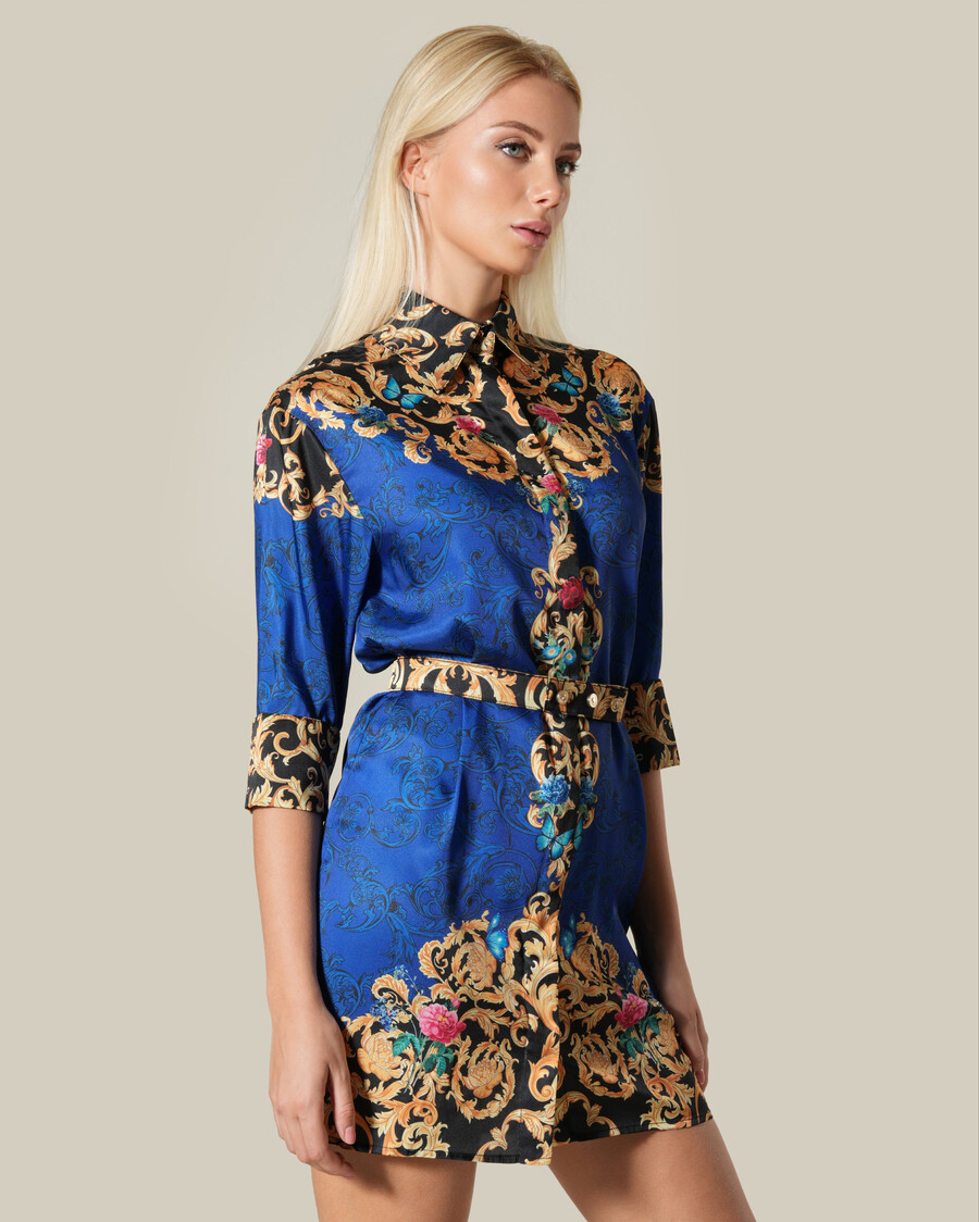 robe imprimée à motifs floraux baroques