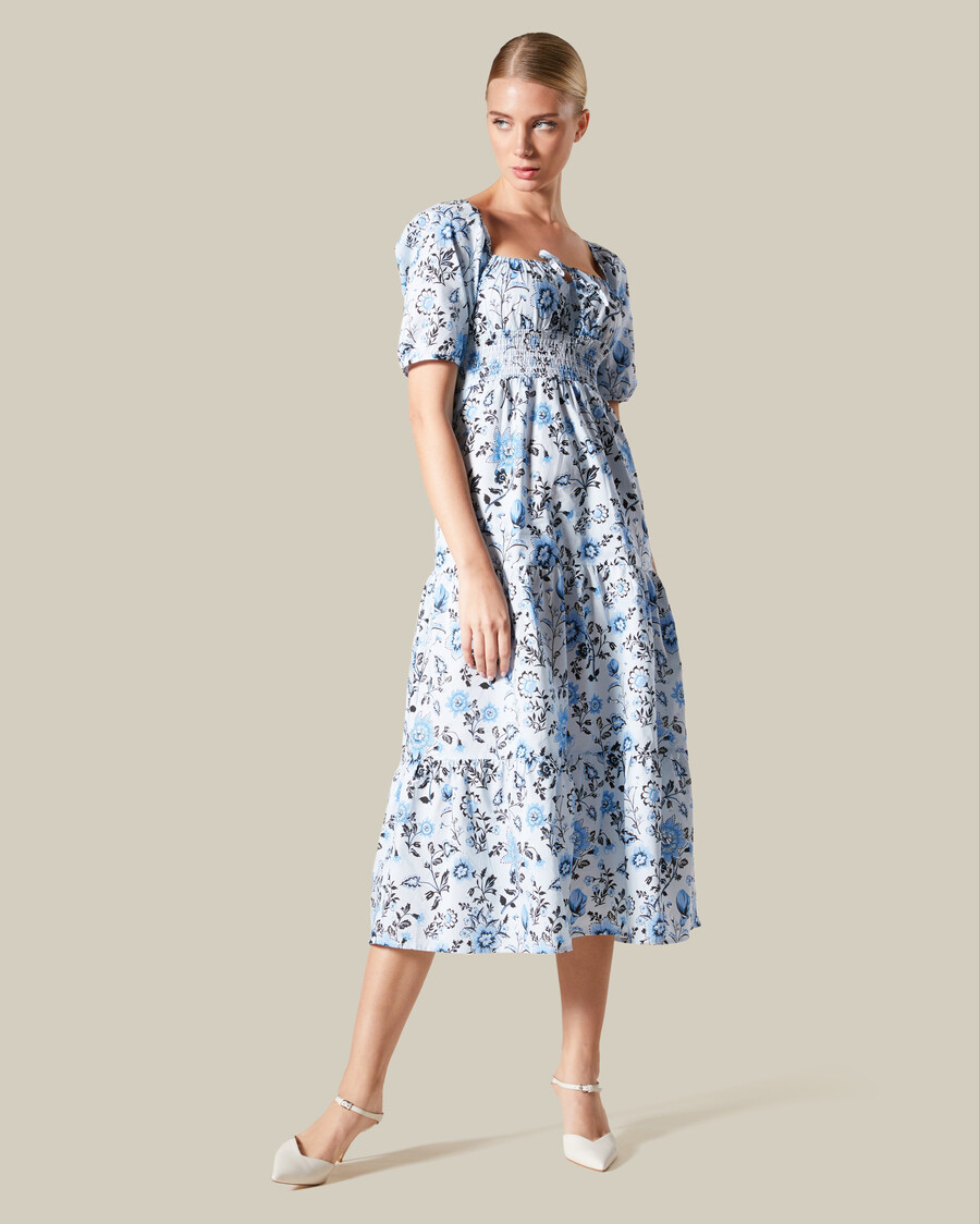 robe midi à volants fleurie