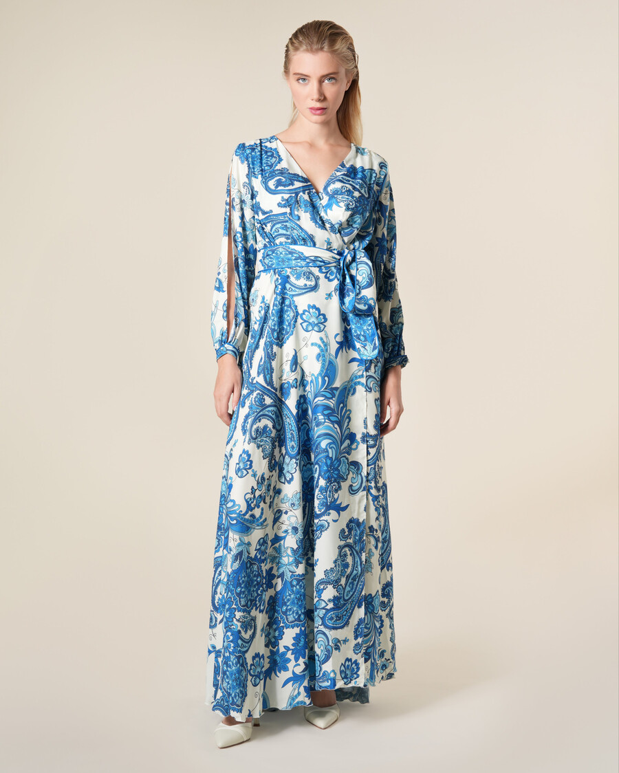 robe longue portefeuille à imprimé cachemire