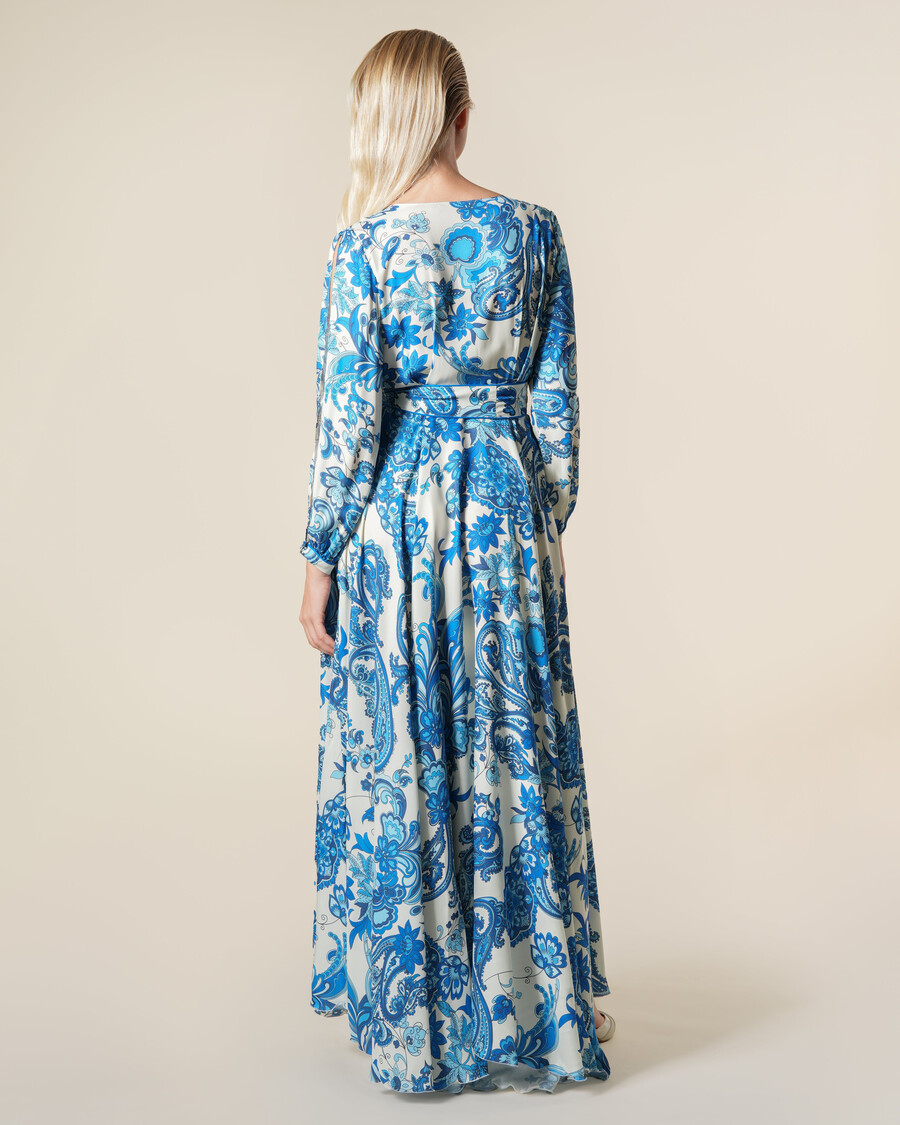 robe longue portefeuille à imprimé cachemire