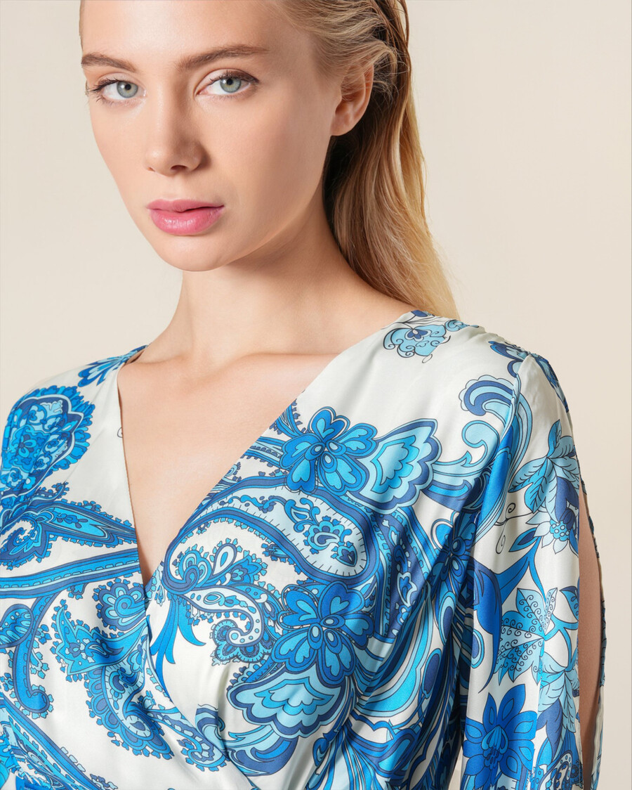 robe longue portefeuille à imprimé cachemire