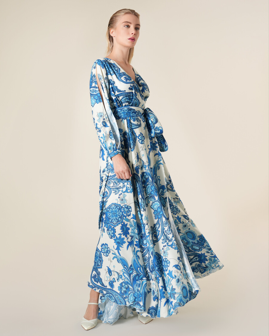 robe longue portefeuille à imprimé cachemire