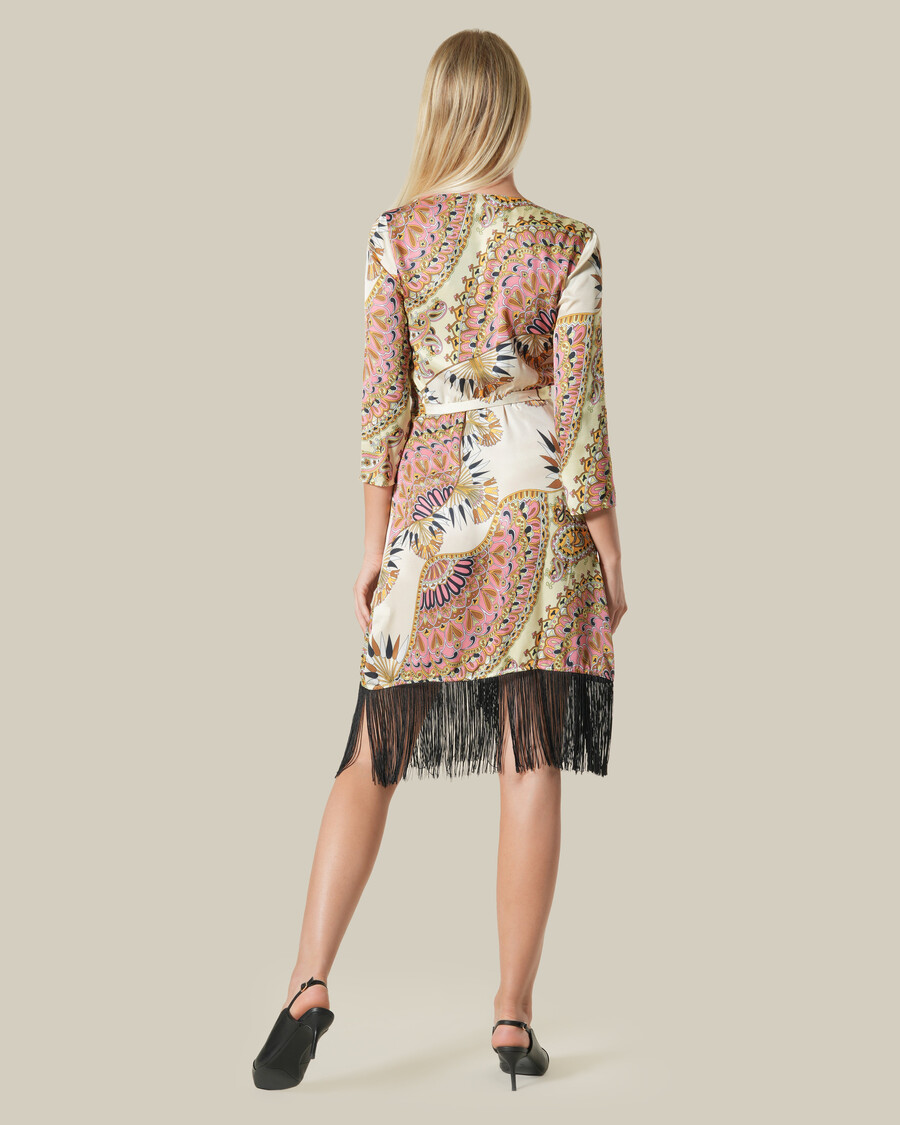robe portefeuille à franges et imprimé cachemire