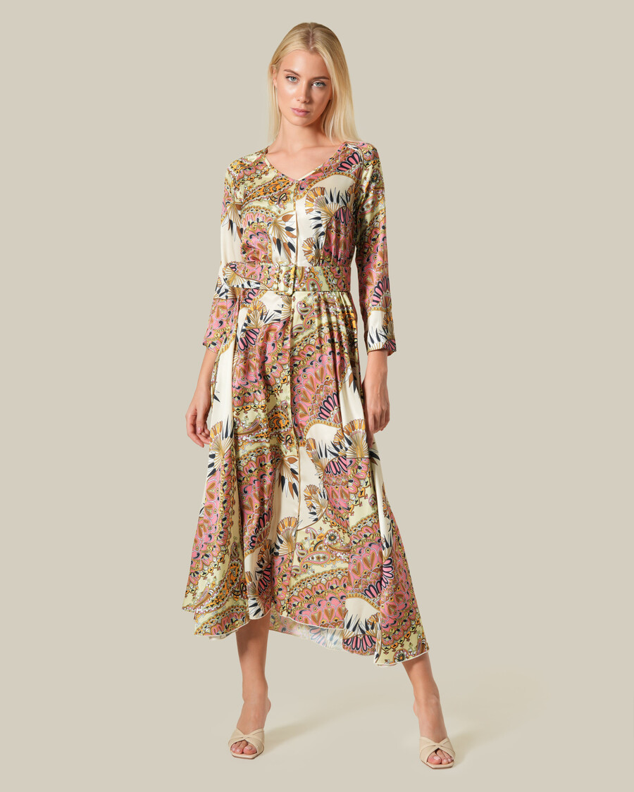 robe maxi ample à motifs rétro