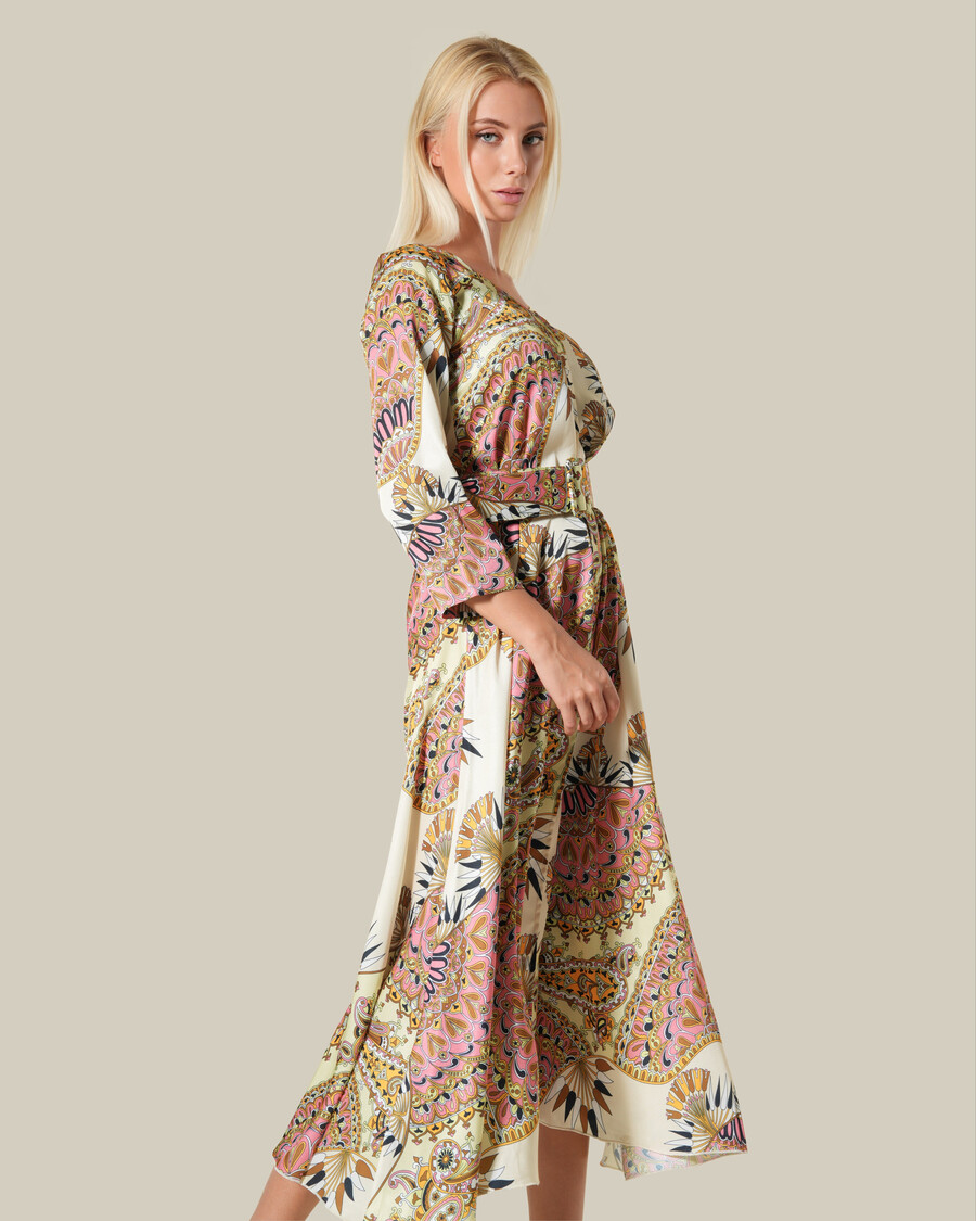 robe maxi ample à motifs rétro