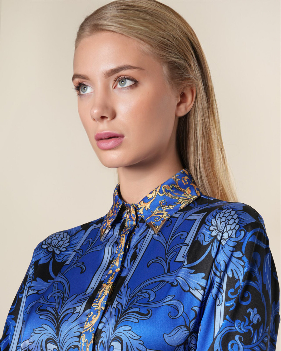 robe-chemise baroque à fleurs