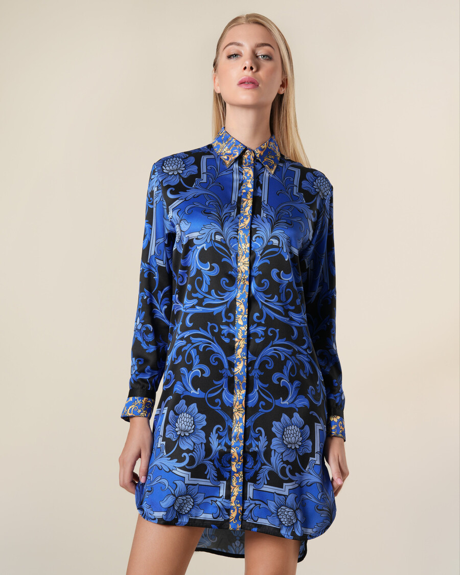 robe-chemise baroque à fleurs