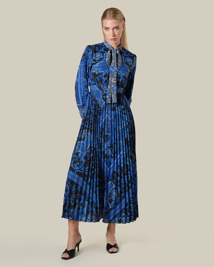 robe longue à imprimé floral baroque