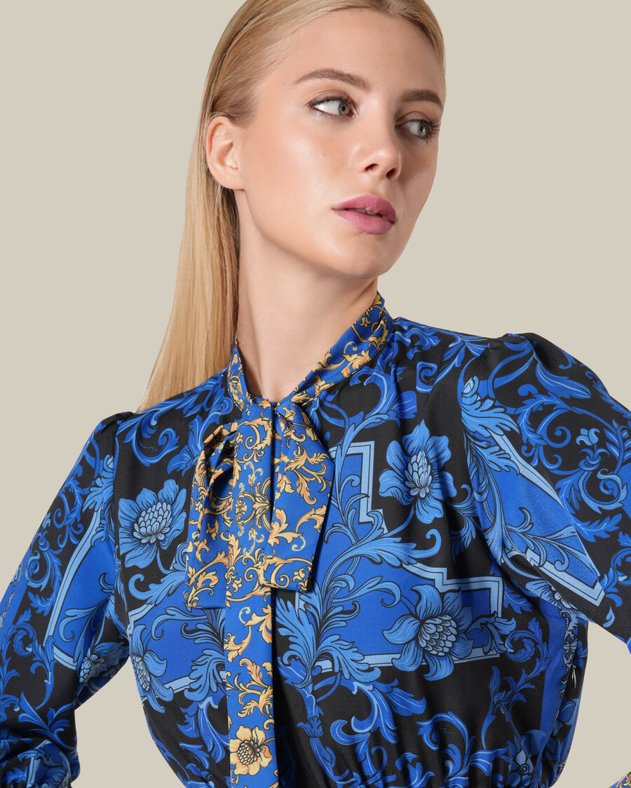 robe longue à imprimé floral baroque