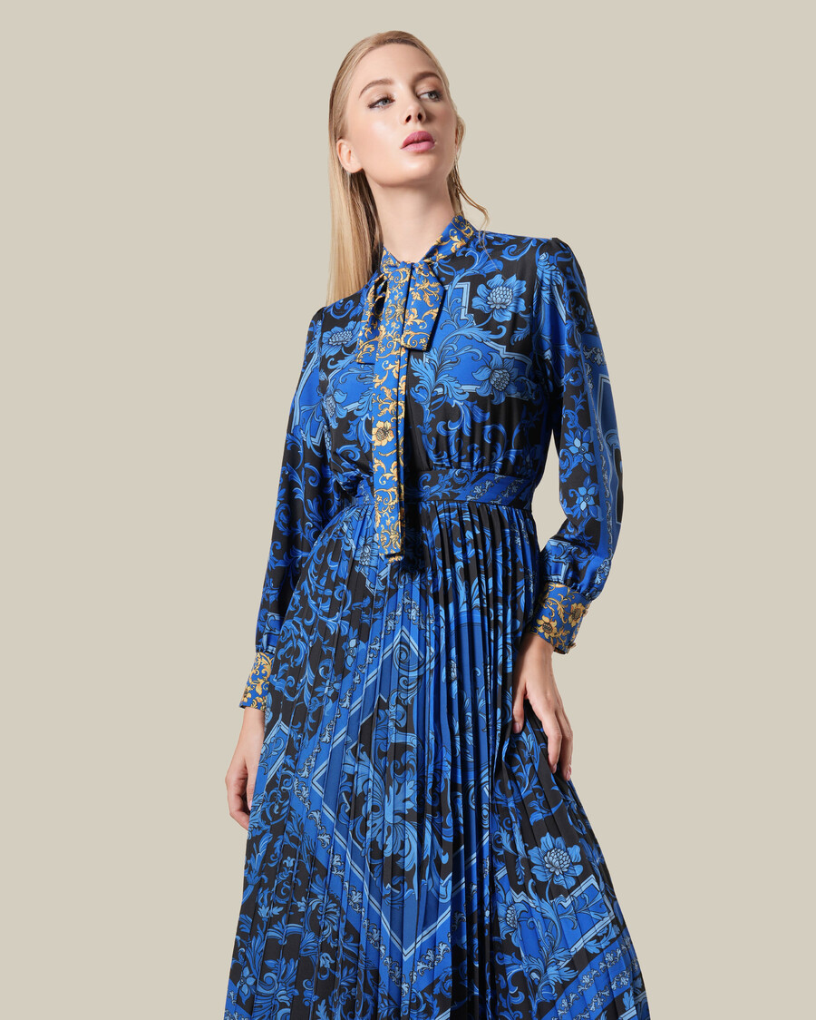 robe longue à imprimé floral baroque